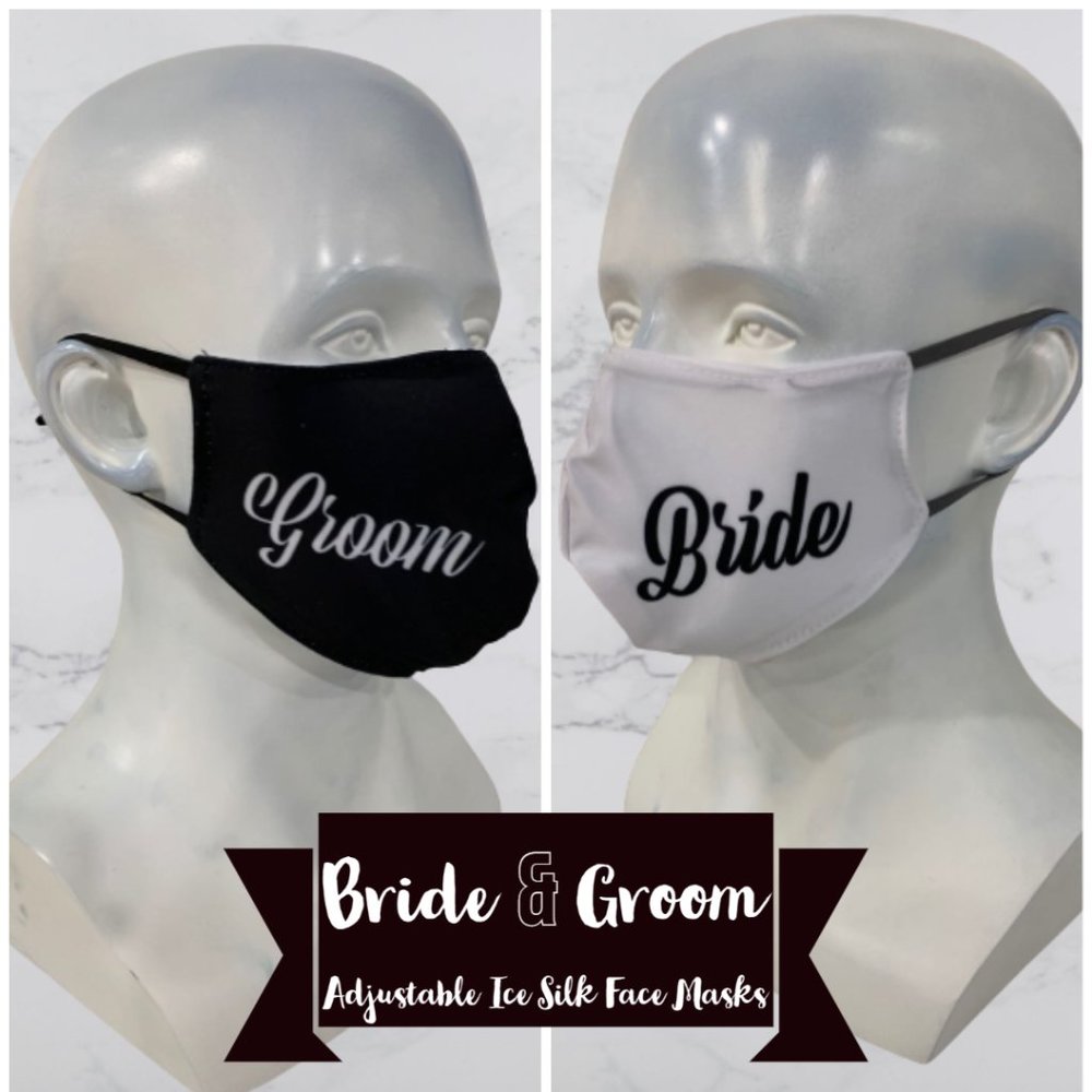 Bride & Groom Wedding Face Mask Set